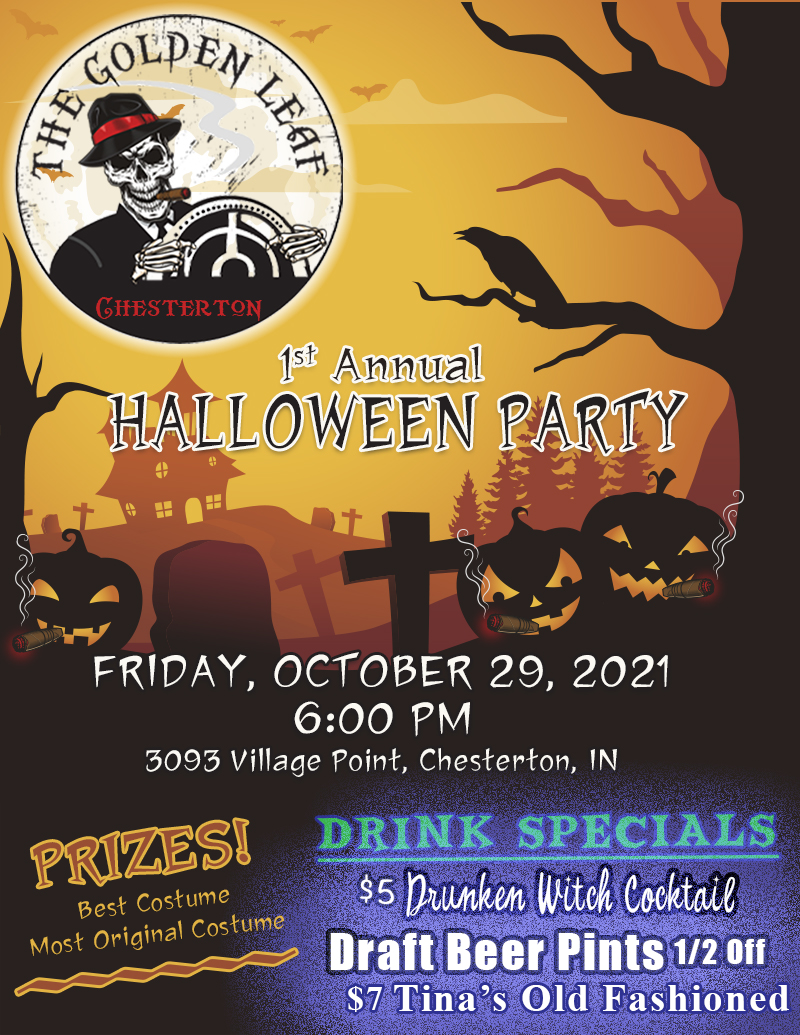 Golden Leaf Halloween Party Flyer